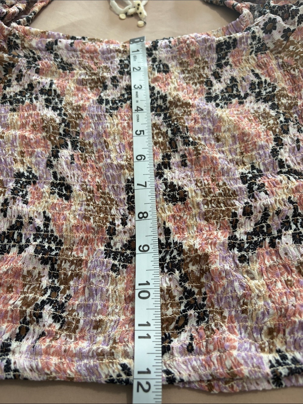 NWT Free People Pink Multi Floral Smocked Peasant Blouse - Picture 11 of 12